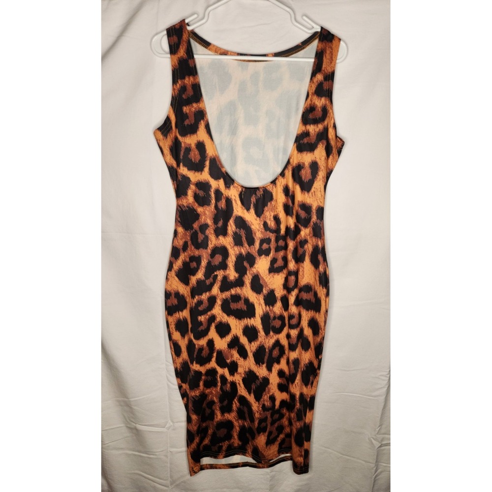 ChicMe Womens Leopard Print Sleeveless Bodycon Mini Dress Size XL - Picture 9 of 9